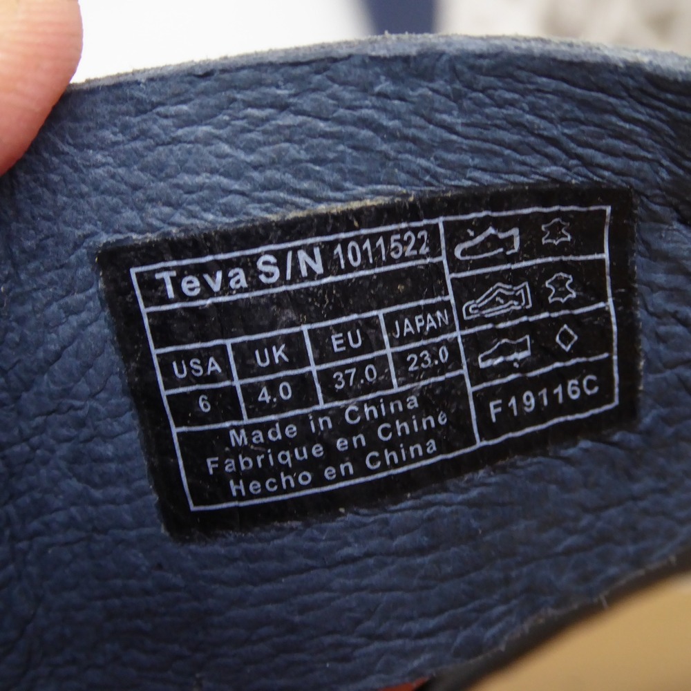 Teva Avalina Women Sandals Blue Leather Ankle Strap Flat 6 - Picture 7 of 8